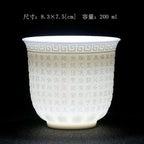 Embossed Dragon & Phoenix Master Teacup (White Jade Porcelain)