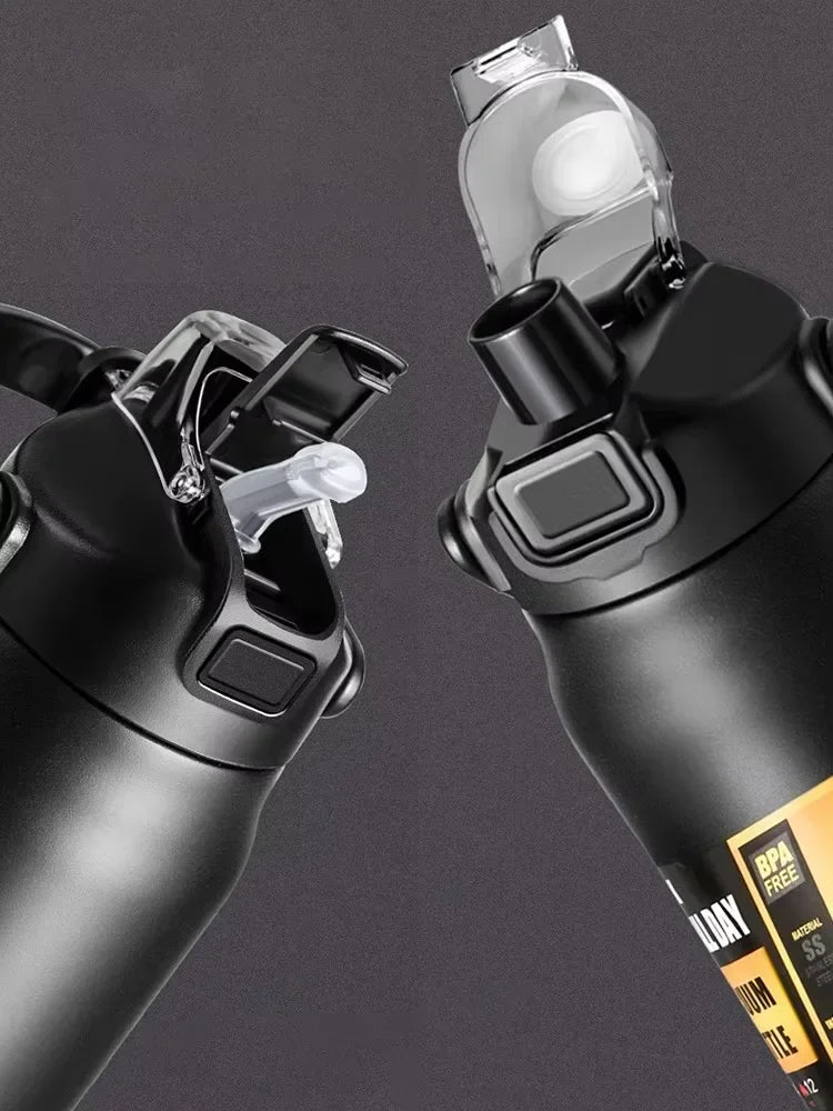 304 Stainless Steel Thermal Mug – Portable Insulated Water Bottle with Straw