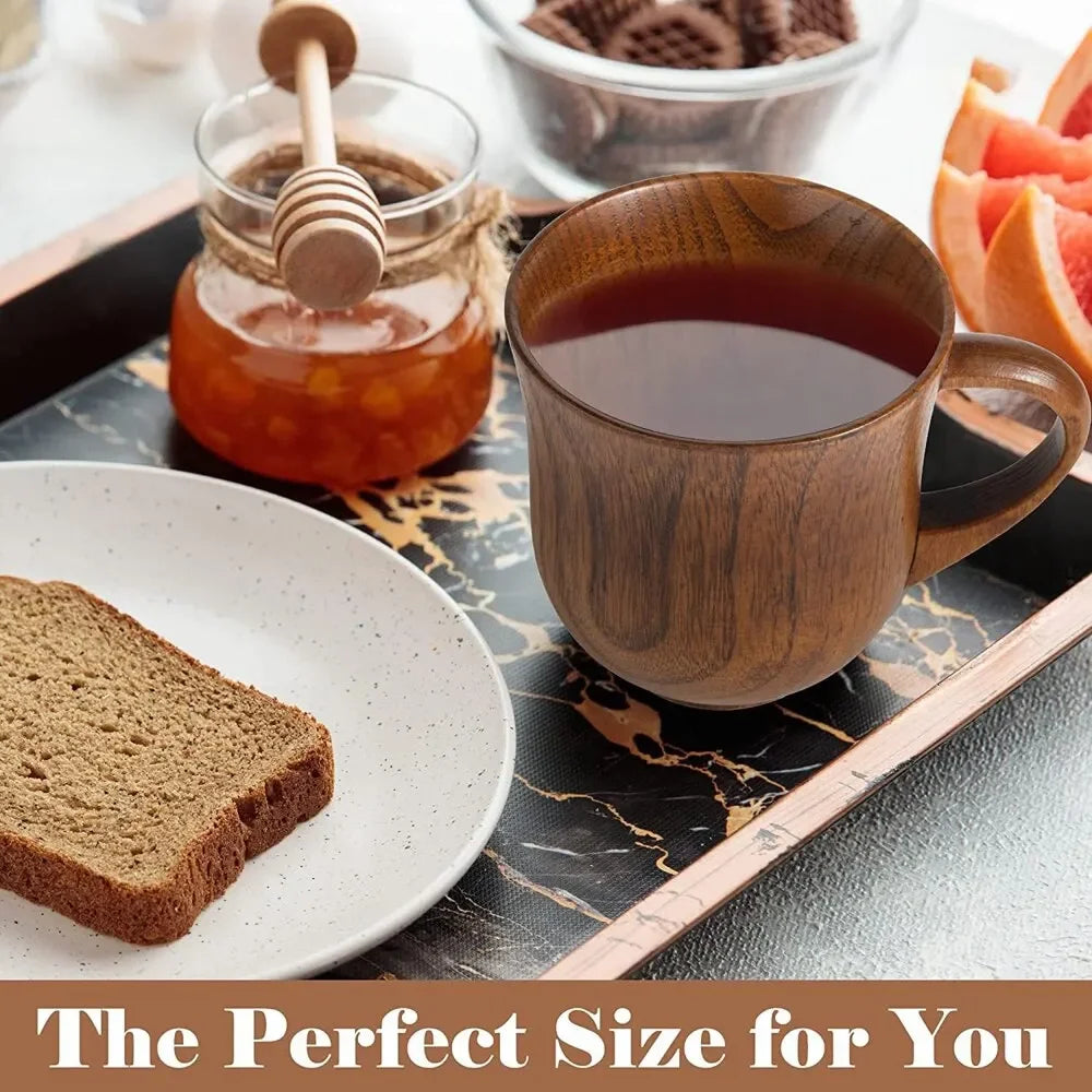 130ml Solid Wood Tea Cup with Handle – Wooden Water & Kitchen Cup