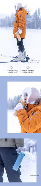 TYESO 600/750ML Stainless Steel Thermos Bottle with Straw – Insulated Sports Mug