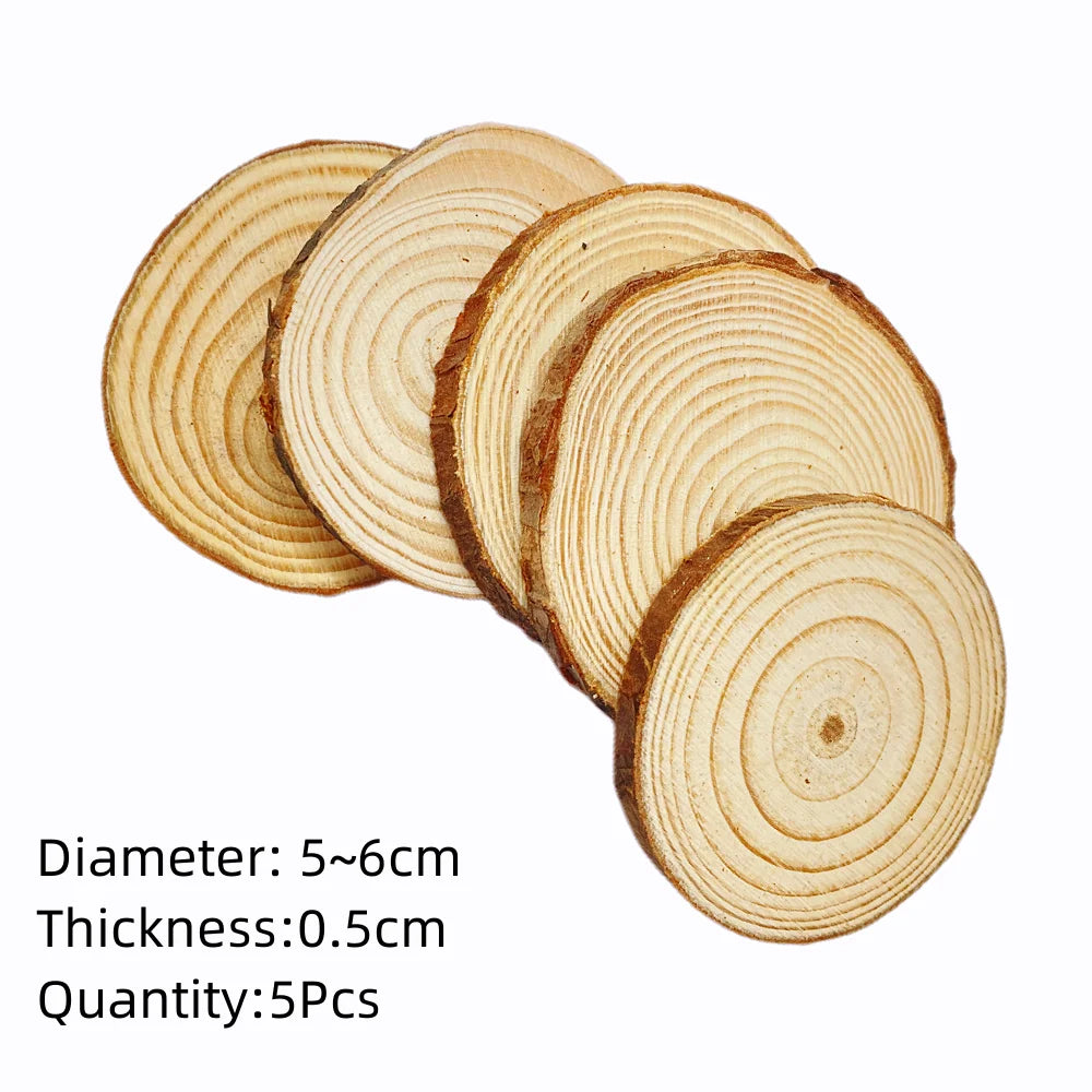 Natural Pine Wood Craft Slices (1 Pack)