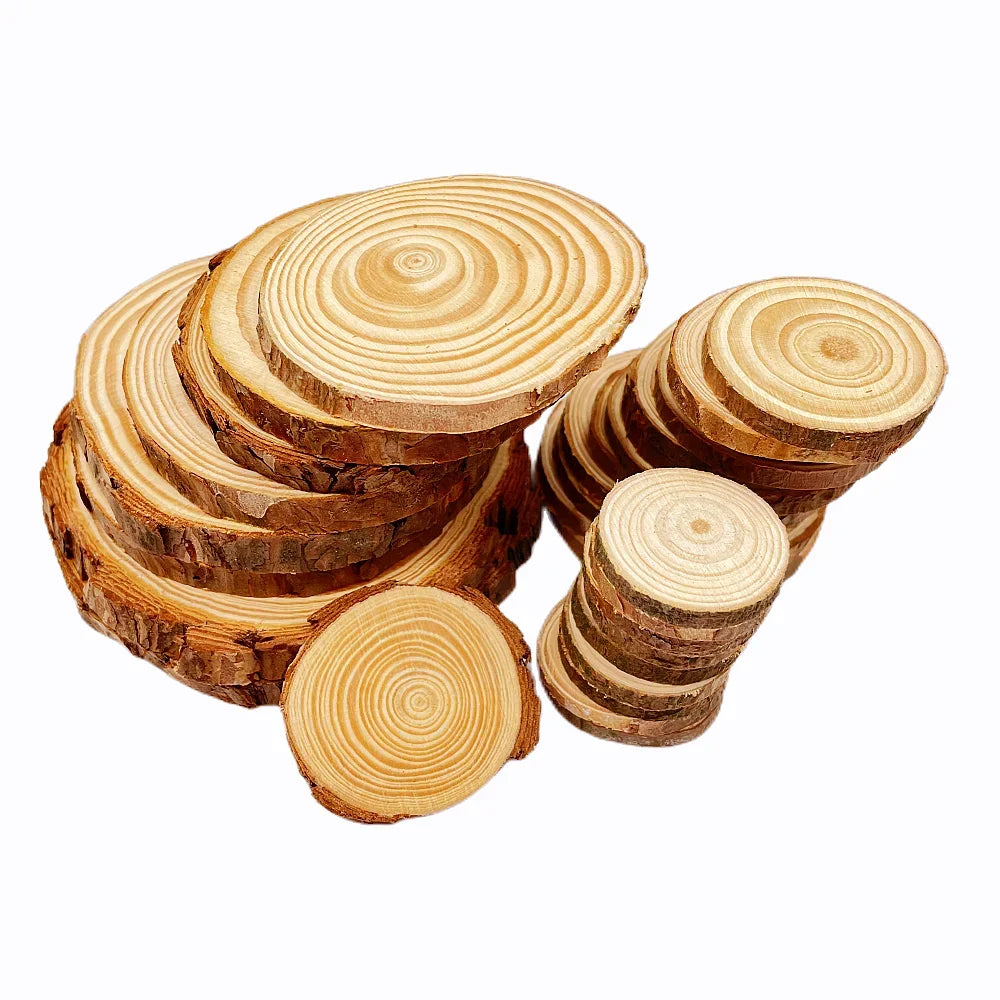 Natural Pine Wood Craft Slices (1 Pack)