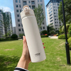 Double-Wall Thermal Water Bottle with Straw (600ml/750ml)Hot & Cold for 8-10 hours