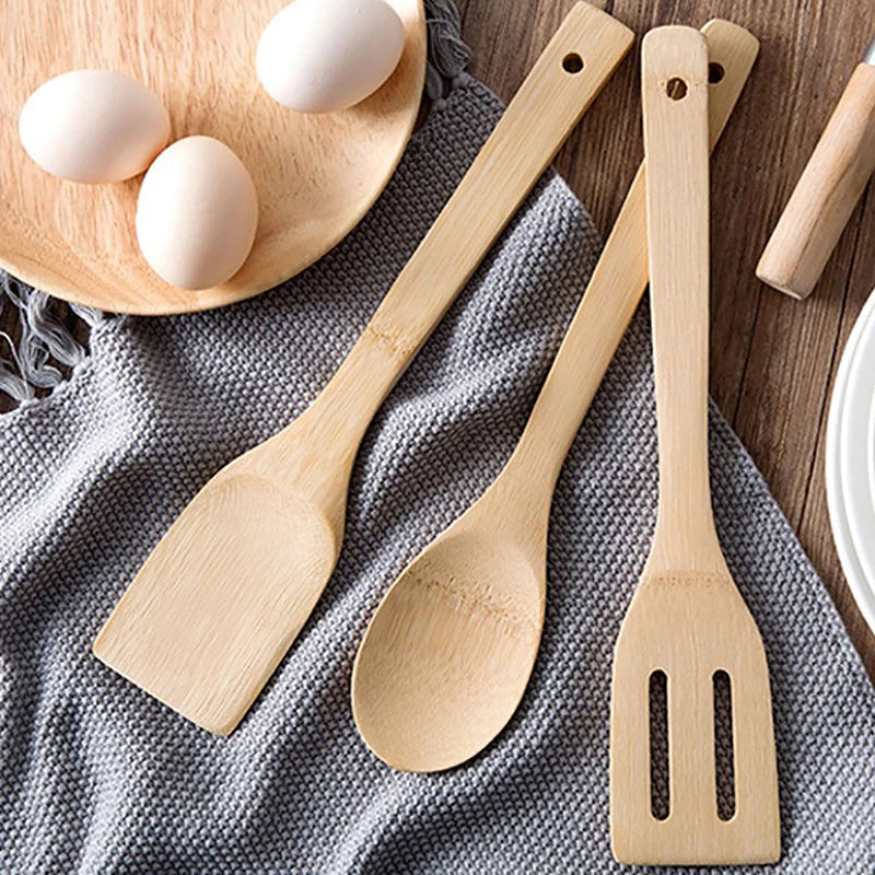 Bamboo Non-Stick Cooking Spatula & Rice Spoon | Heat-Resistant Kitchen Tool