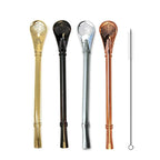 4pcs Stainless Steel Yerba Mate Straws with Cleaning Brush – Reusable Tea Bombilla