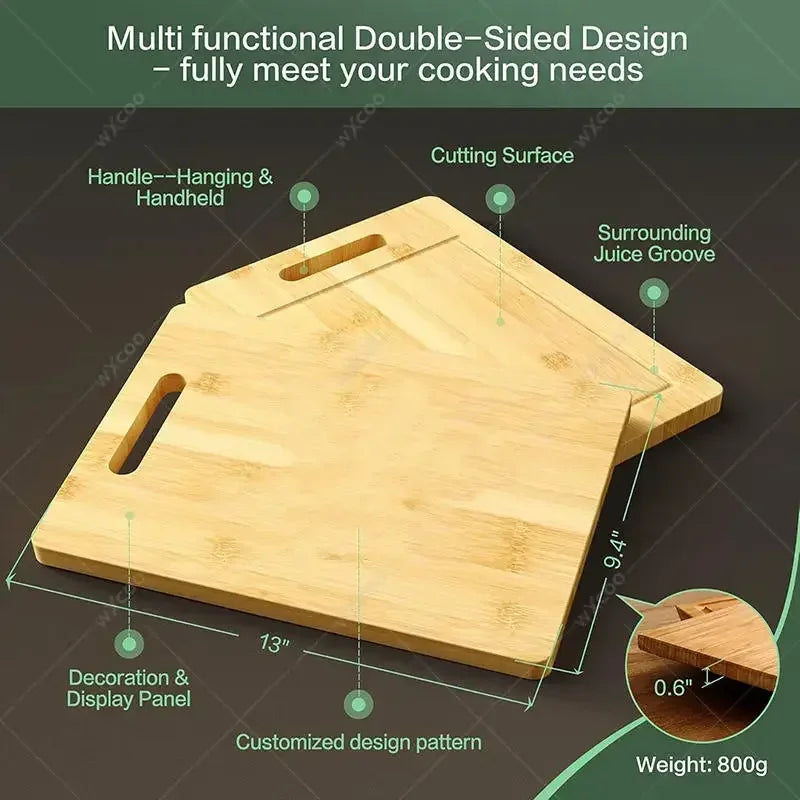 Dual-Sided Stainless Steel & Bamboo Cutting Board