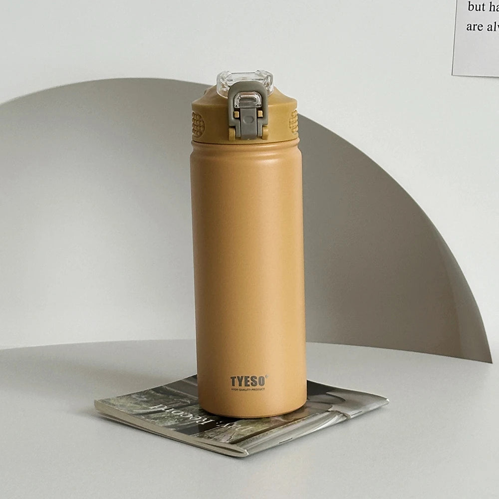 Double-Wall Thermal Water Bottle with Straw (600ml/750ml)Hot & Cold for 8-10 hours