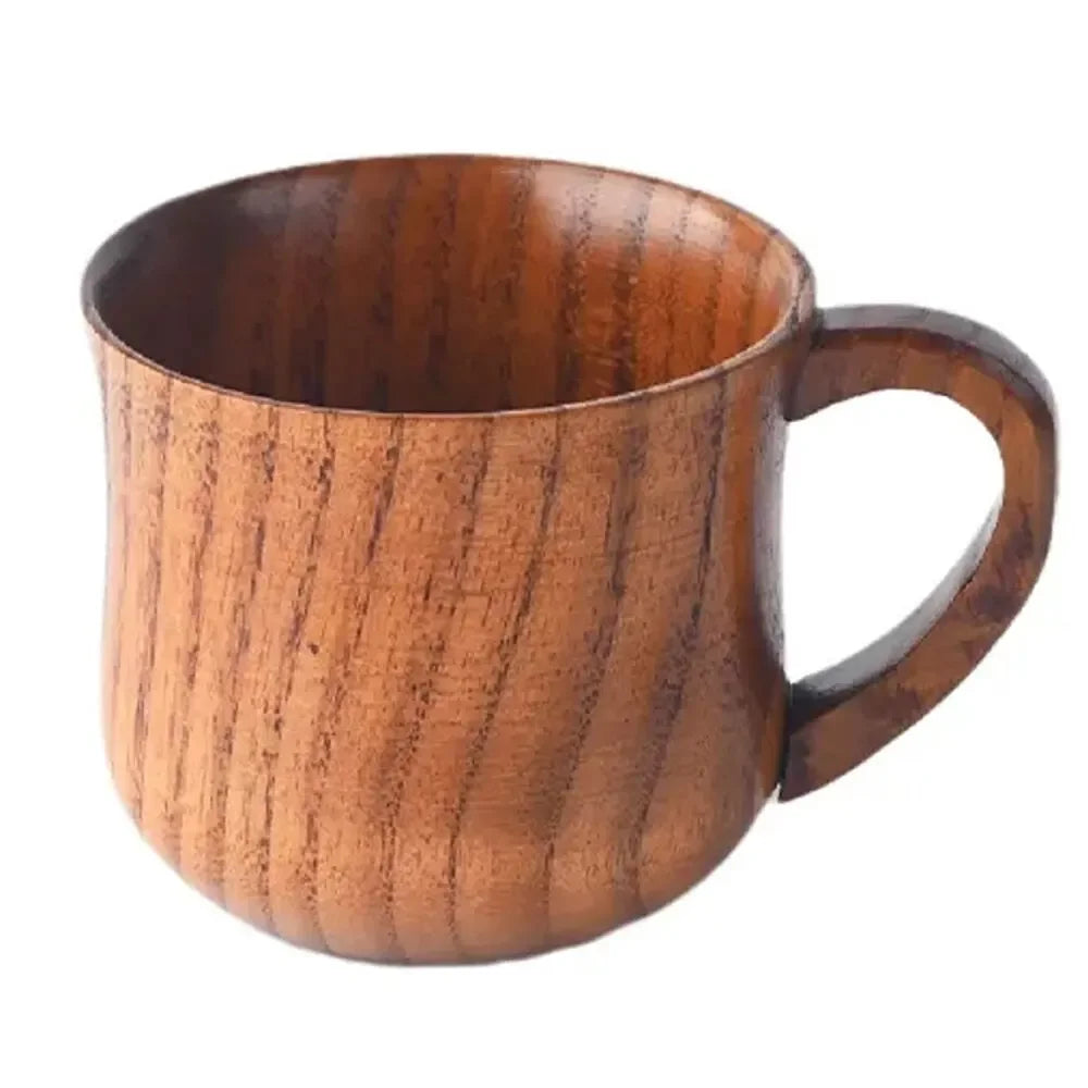 130ml Solid Wood Tea Cup with Handle – Wooden Water & Kitchen Cup