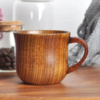 130ml Solid Wood Tea Cup with Handle – Wooden Water & Kitchen Cup