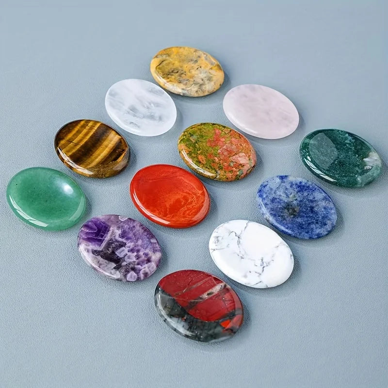 Natural Amethyst & Rose Quartz Worry Stone (Meditation & Relaxation)