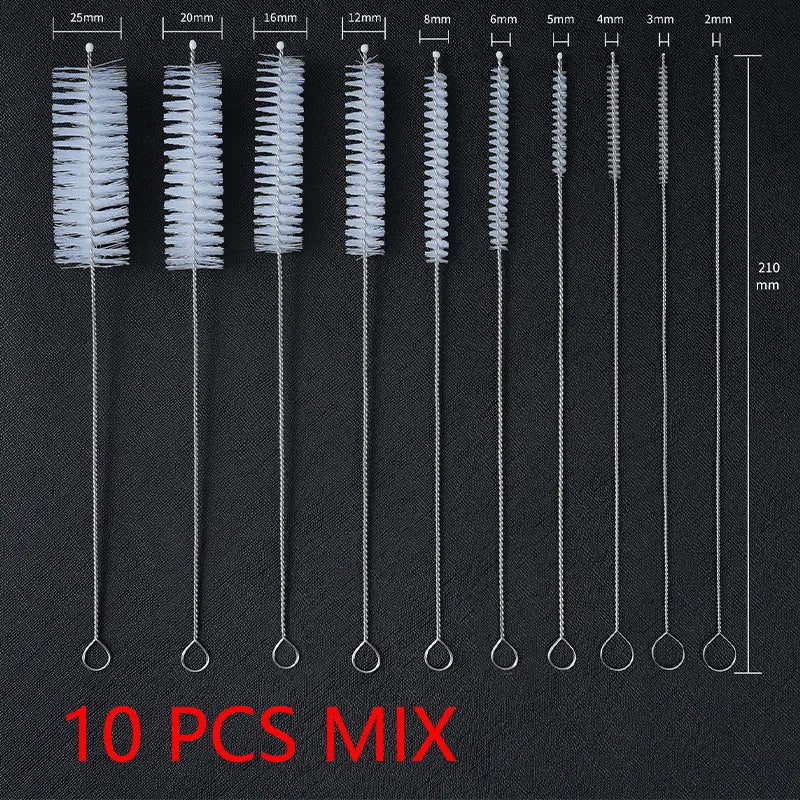 11-Piece Bottle Cleaning Brush Set – Reusable Nylon & Stainless Steel Tools