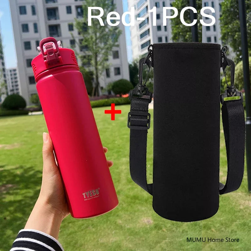 TYESO 600/750ML Stainless Steel Thermos Bottle with Straw – Insulated Sports Mug