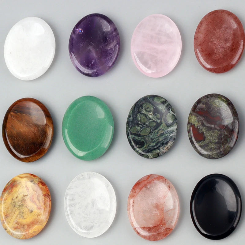 Natural Amethyst & Rose Quartz Worry Stone (Meditation & Relaxation)