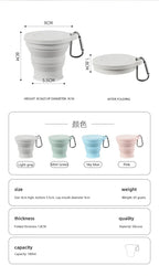 Collapsible Silicone Travel Cup with Hanging Hole