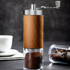 Manual Coffee Bean Grinder Portable Wood Grain Stainless Steel Crank Hand Handheld Coffee Grinder Kitchen Tool Coffee Grinder