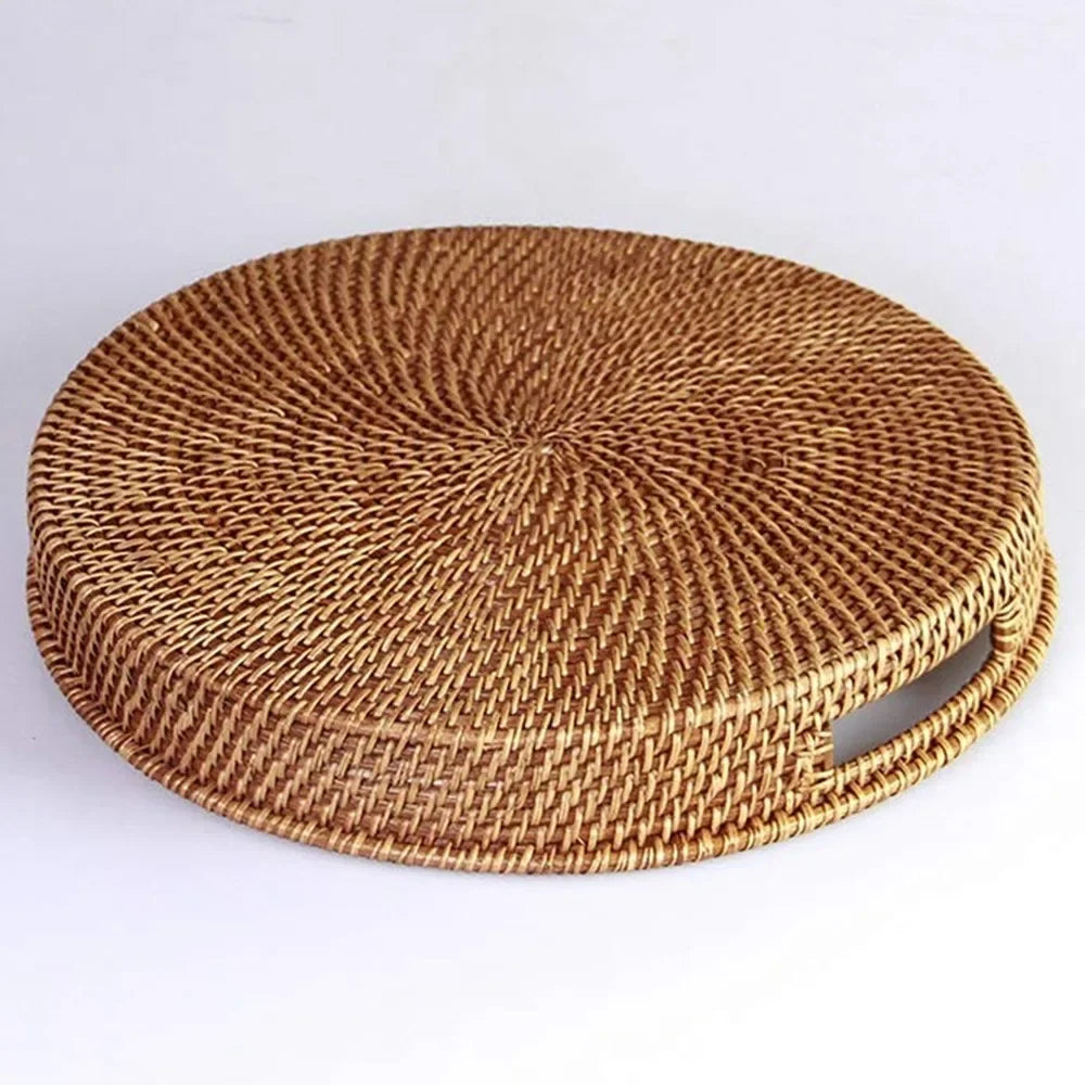 Handwoven Rattan Serving & Storage Basket