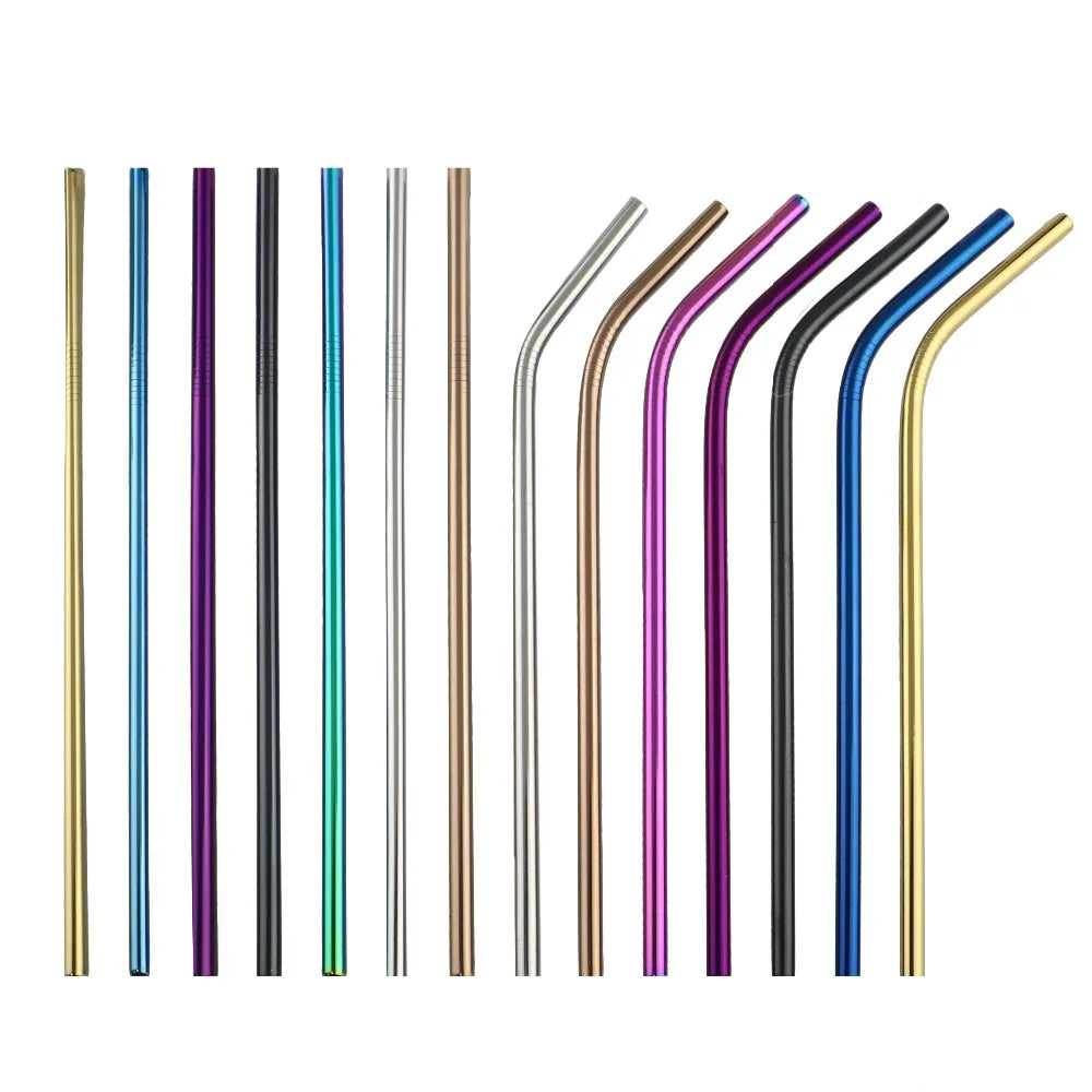 Reusable 304 Stainless Steel Drinking Straws with Cleaning Brush