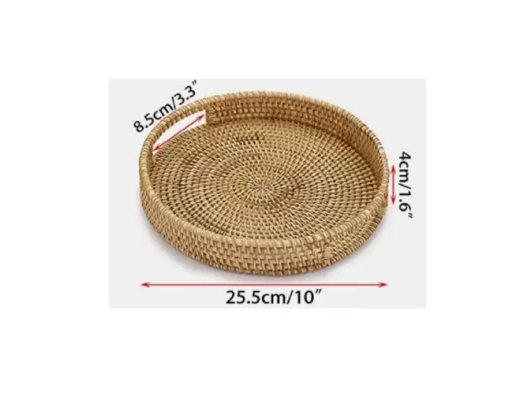 Handwoven Rattan Serving & Storage Basket