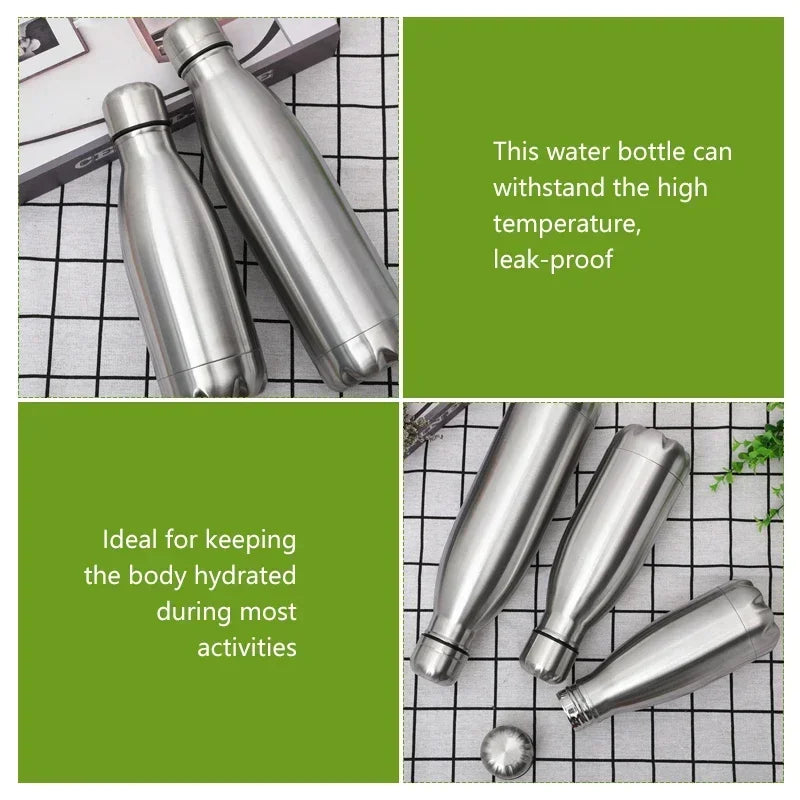 0.75/1L Stainless Steel Outdoor Water Bottle – Leakproof Camping & Hiking Canteen