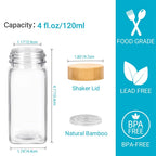 12-Piece Glass Spice Jar Set with Bamboo Lids & Labels