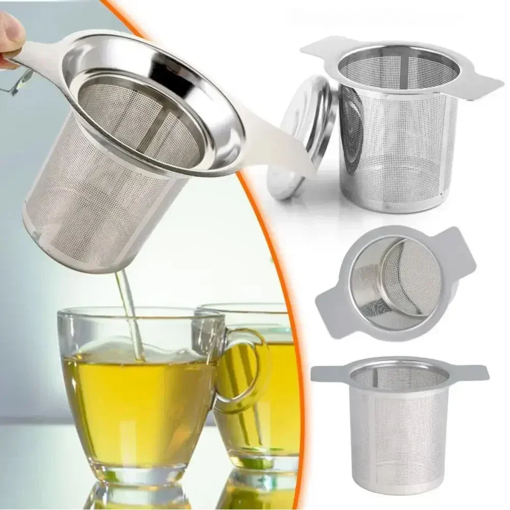 Stainless Steel Loose Leaf Tea Infuser – Double Handle with Lid