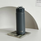 Double-Wall Thermal Water Bottle with Straw (600ml/750ml)Hot & Cold for 8-10 hours