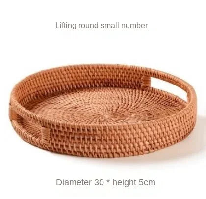 Handwoven Rattan Serving & Storage Basket