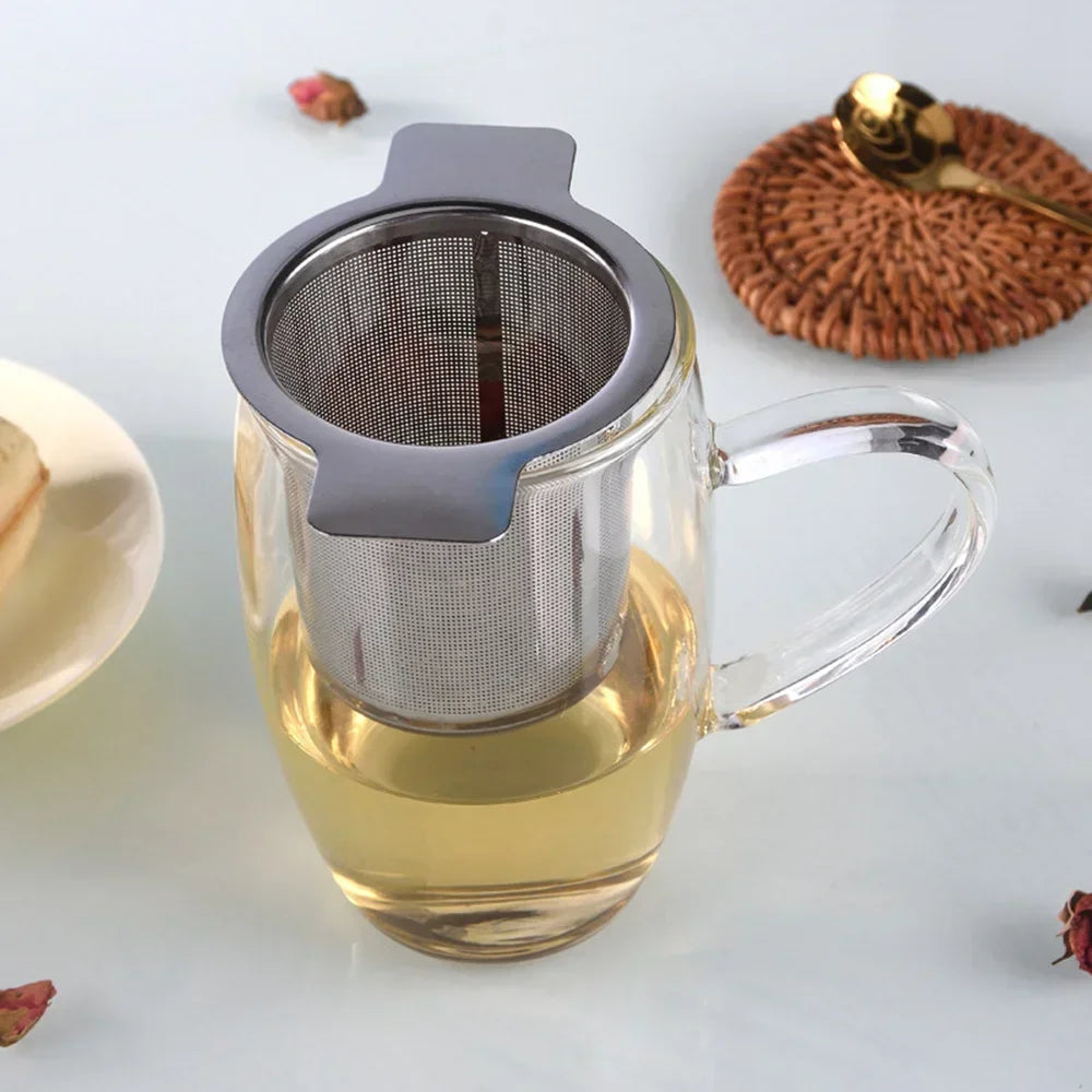 Stainless Steel Loose Leaf Tea Infuser – Double Handle with Lid