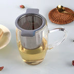 Stainless Steel Loose Leaf Tea Infuser – Double Handle with Lid