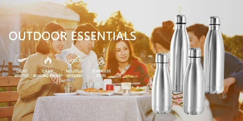 0.75/1L Stainless Steel Outdoor Water Bottle – Leakproof Camping & Hiking Canteen