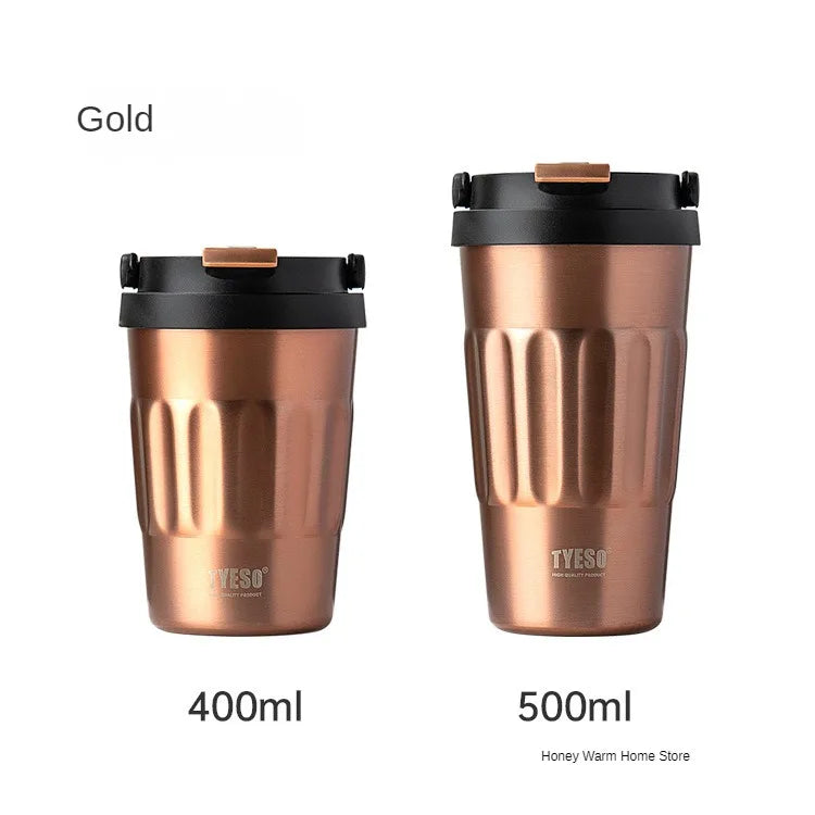 TYESO 400/500ml Stainless Steel Vacuum Flask – Insulated Coffee & Water Bottle