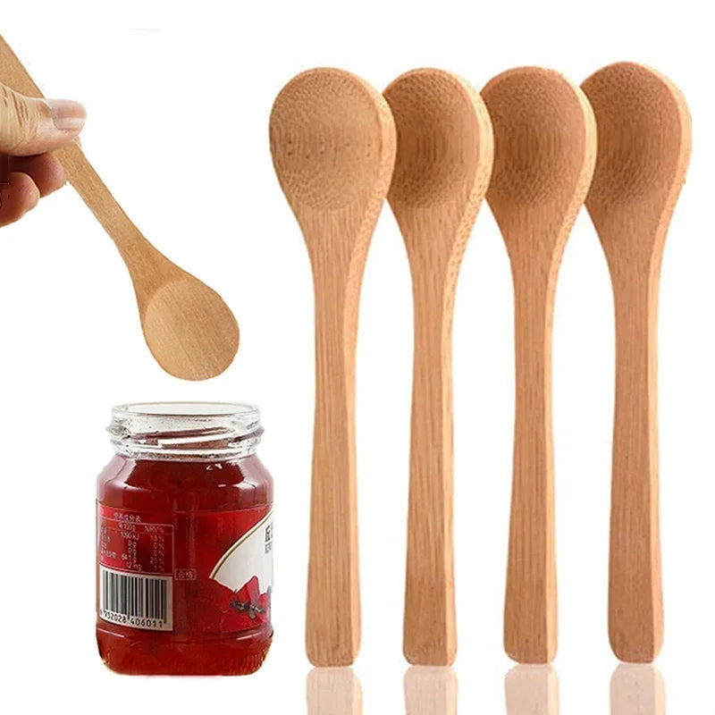 Wooden & Bamboo Tea Spoons – 1/6PCS Kitchen Serving Utensils