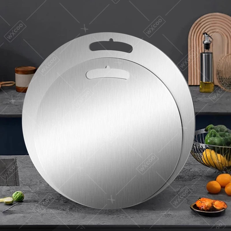 Dual-Sided Stainless Steel & Bamboo Cutting Board