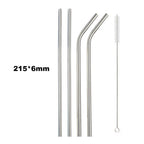 Reusable 304 Stainless Steel Drinking Straws with Cleaning Brush