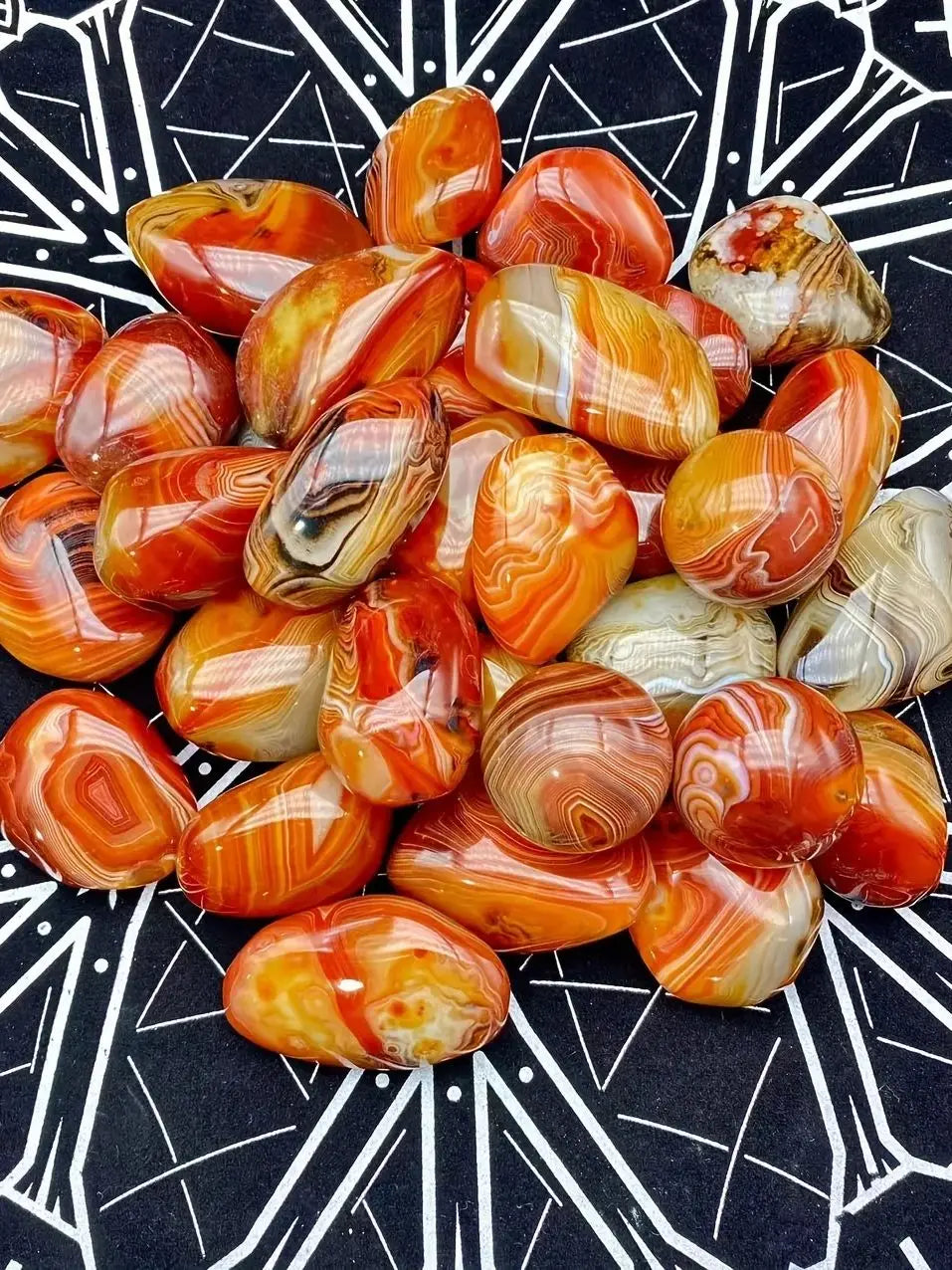 Polished Sardonyx & Agate Palm Stones