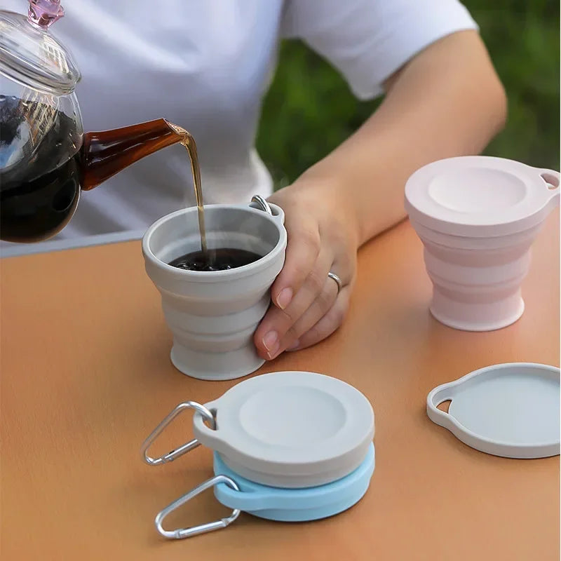 Collapsible Silicone Travel Cup with Hanging Hole