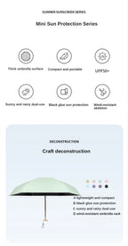 UPF50+ Mini Pocket Umbrella – Portable UV & Rain Protection