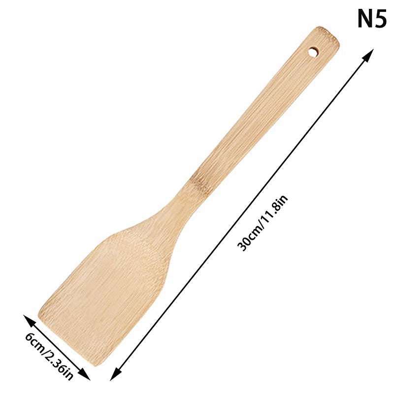 Bamboo Non-Stick Cooking Spatula & Rice Spoon | Heat-Resistant Kitchen Tool