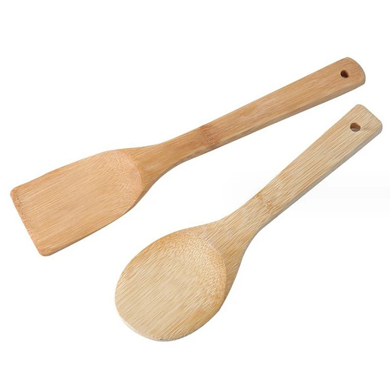Bamboo Non-Stick Cooking Spatula & Rice Spoon | Heat-Resistant Kitchen Tool
