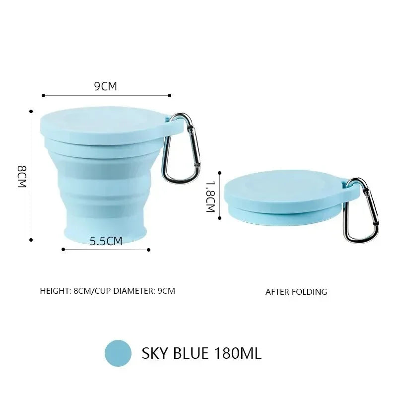 Collapsible Silicone Travel Cup with Hanging Hole