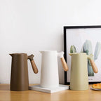 1L Double-Wall Thermos Kettle – Hot Water, Tea & Coffee Flask with Wooden Handle