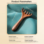 Wooden 6-Claw Head Massager and Meridian Comb