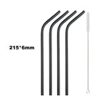 Reusable 304 Stainless Steel Drinking Straws with Cleaning Brush