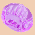 Solid Color Satin Wide-Brimmed Shower Cap