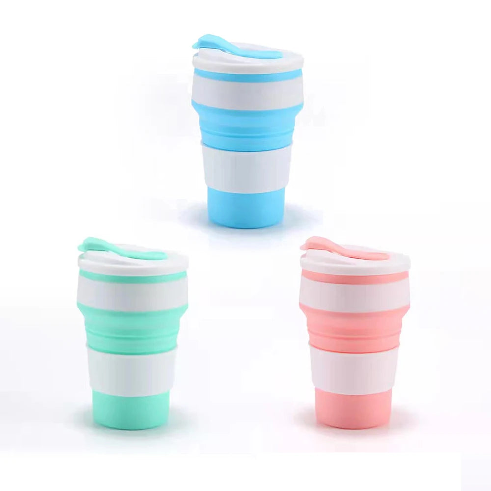 Portable Collapsible Silicone Travel Cups (350ml & 500ml)