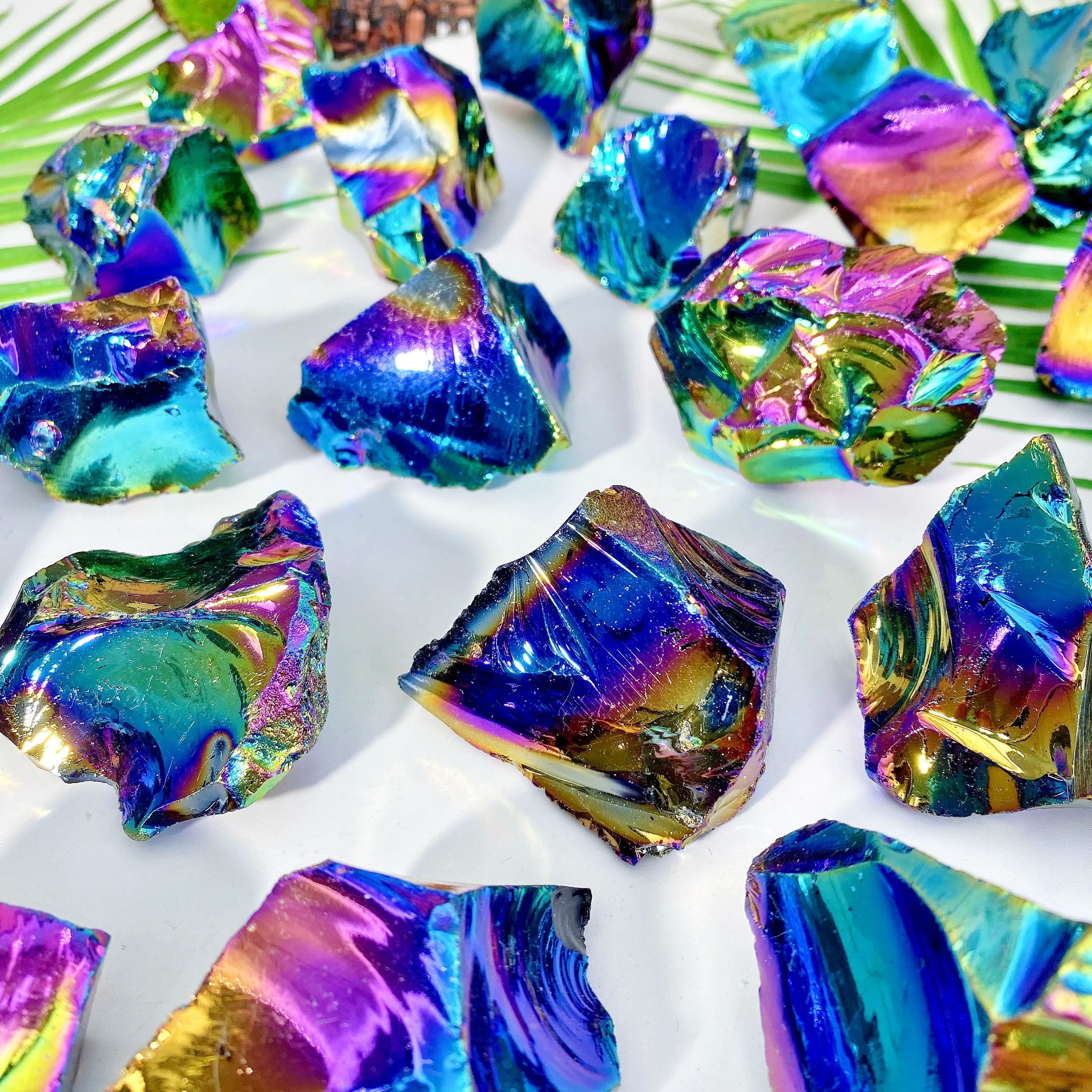 High-Quality Natural Aura Obsidian Raw Stone (Healing Gem)