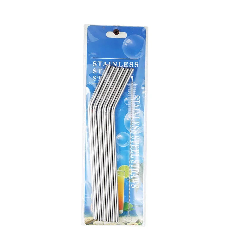 6-Piece Reusable Metal Straw Kit
