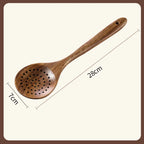 Long Natural Wood Non-Stick Cooking Spoon | Heat-Resistant Kitchen Utensil
