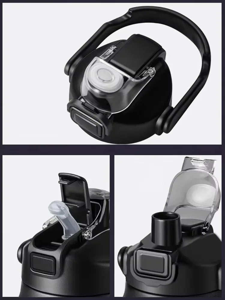 304 Stainless Steel Thermal Mug – Portable Insulated Water Bottle with Straw