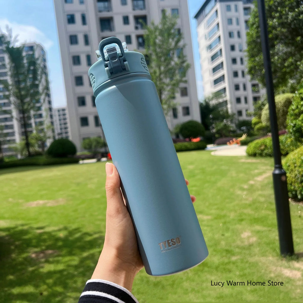 750/600ml Stainless Steel Thermal Water Bottle with Straw – Insulated Mug